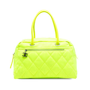 Pre-Loved Chanel Paris Biarritz Quilted Canvas Fluo Duffle Bag